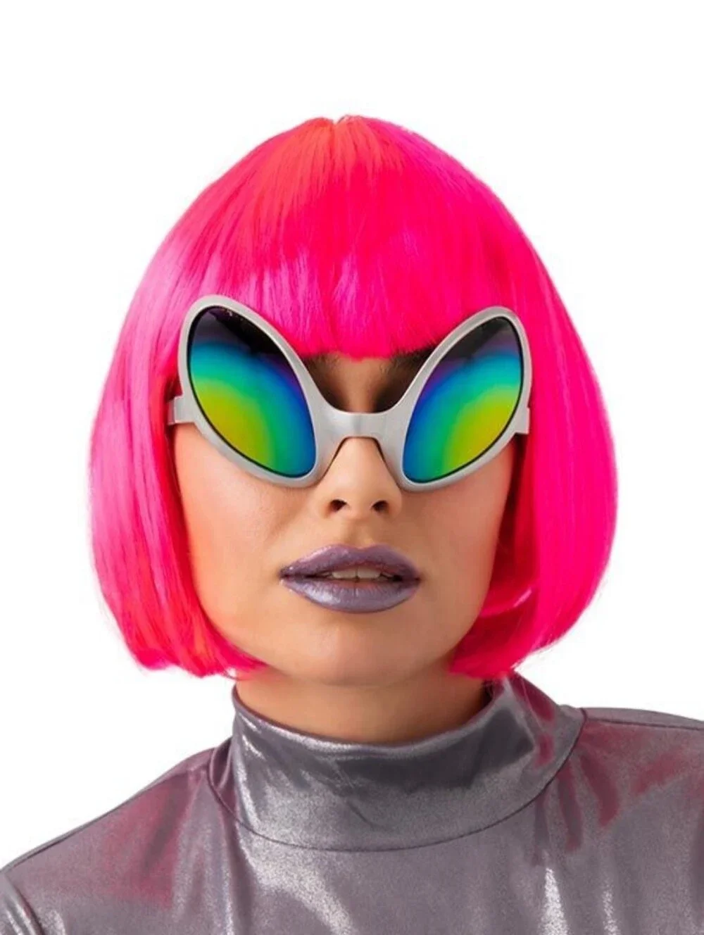 Novelty Alien Glasses Silver and Green for Halloween Party One Dozen Pieces